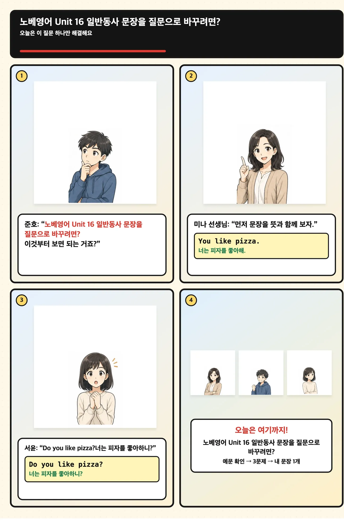 do가 문장 앞으로 이동하는 학습만화